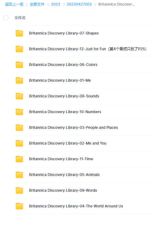 Britannica Discovery Library 大英儿童百科认知系列 12本PDF+音频百度云网盘打包下载